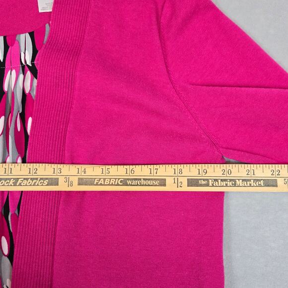 Alfred Dunner Womens 2-Piece Attached Geo Print Blouse & Sweater 3/4 Sleeve PXL - Picture 6 of 11